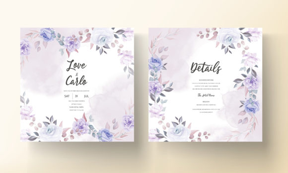 Download Purple Floral Wedding Invitation Design - Invitation design Collection
