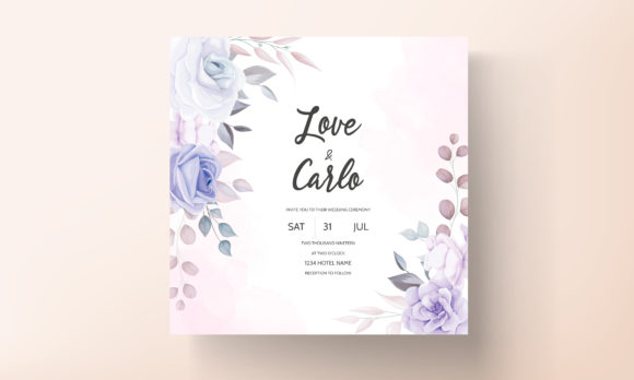 Download Purple Floral Wedding Invitation Design - Invitation design Collection