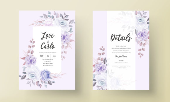 Download Purple Floral Wedding Invitation Design - Invitation design Collection