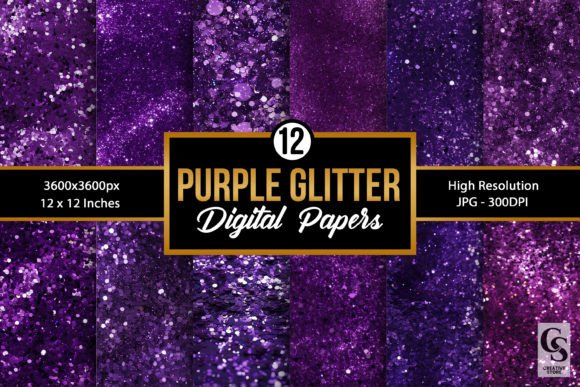 Download Purple Glitter Digital Paper Backgrounds - Premium Resources